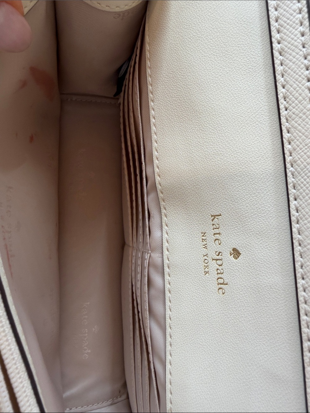 kate spade Ivory Leather Crossbody with Gold Chain - Picture 7 of 12